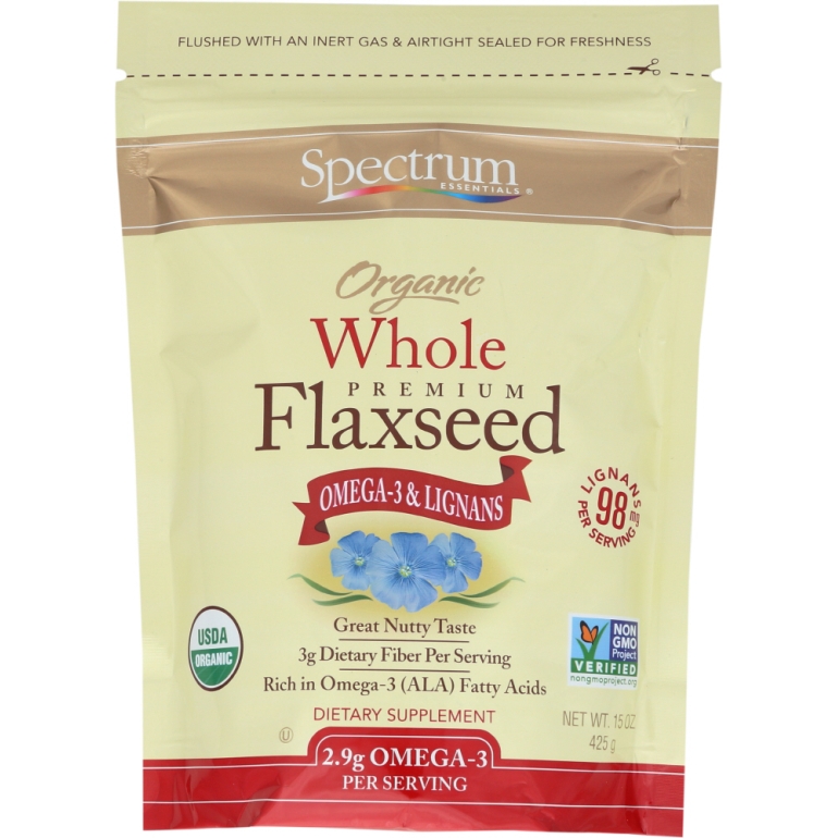 Organic Whole Premium Flaxseed, 15 oz