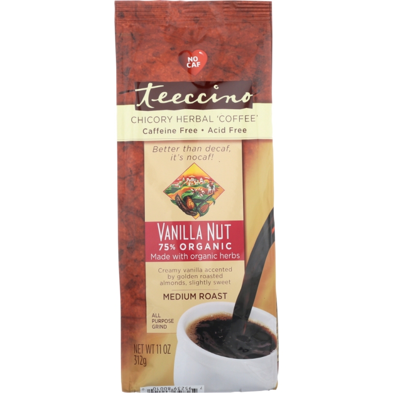 Mediterranean Herbal Coffee Medium Roast Caffeine Free Vanilla Nut, 11 oz