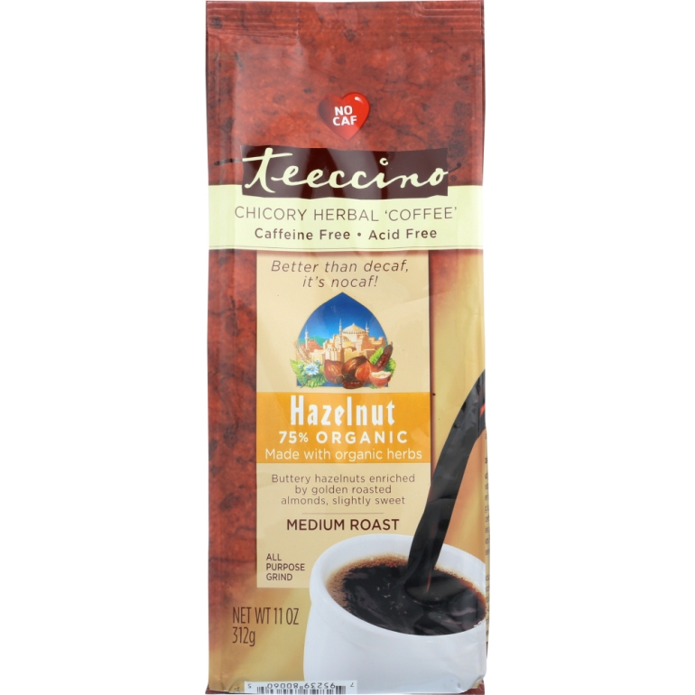 Mediterranean Herbal Coffee Hazelnut Medium Roast Caffeine Free, 11 oz