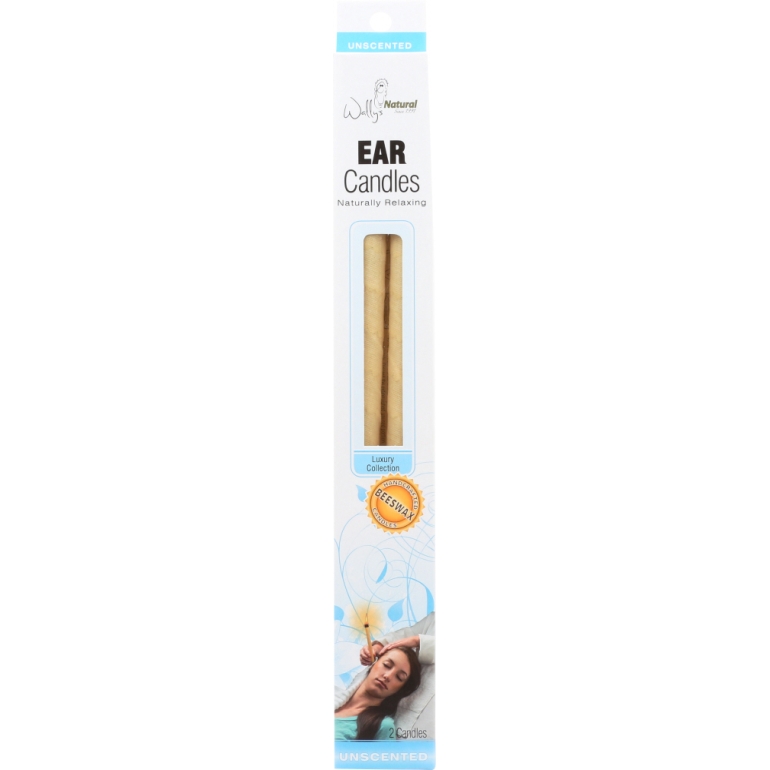 Unscented Beeswax Ear Candles, 2 Candles