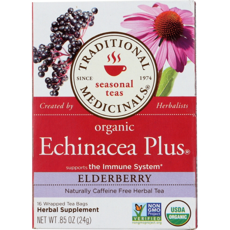 Organic Echinacea Plus Elderberry Herbal Tea 16 tea bags, 0.85 oz