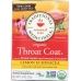 Organic Throat Coat Lemon Echinacea Herbal Tea 16 Tea Bags, 1.13 oz