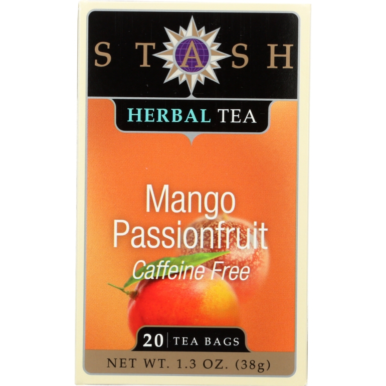 Mango Passionfruit Herbal Tea Caffeine Free 20 Tea Bags, 1.3 oz