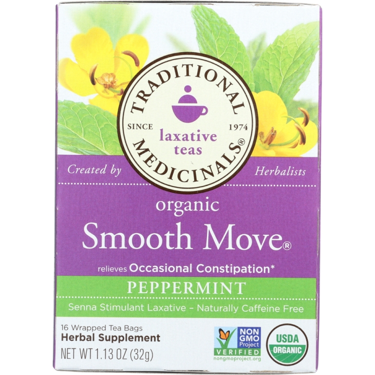 Organic Smooth Move Peppermint Herbal Tea 16 Tea Bags, 1.13 oz