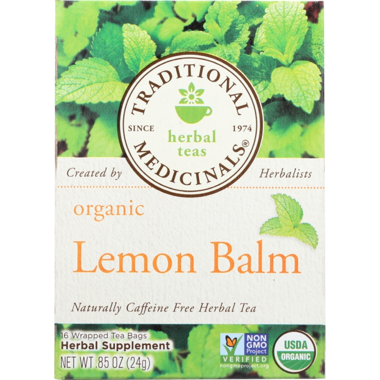 Organic Lemon Balm Caffeine Free Herbal Tea 16 Tea Bags, 0.85 oz