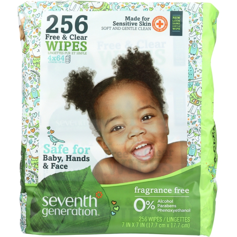 Baby Free and Clear Wipes Refill, 256 Wipes