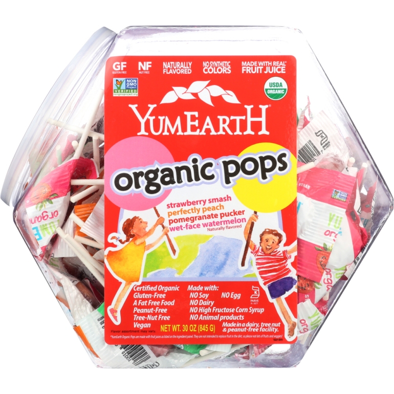 Organic Lollipops Counter Top Bin Assorted, 30 oz