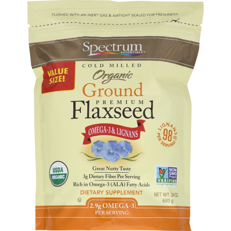 Organic Cold Milled Ground Premium Flaxseed, 24 oz