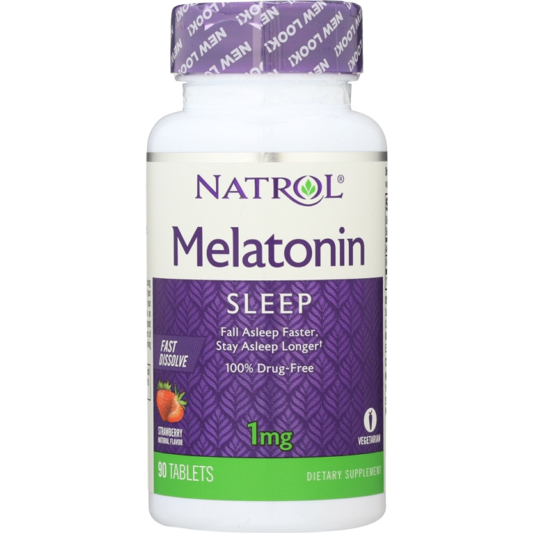 Melatonin Fast Dissolve Strawberry Tablets 1mg, 90 tb