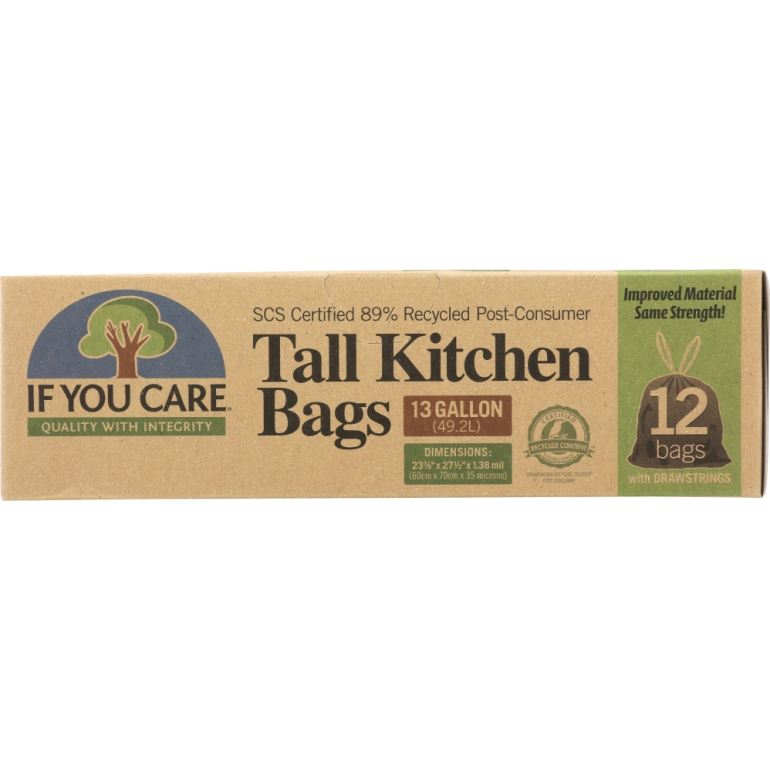 13 Gallon Recycled Trash Bags, 12 bg