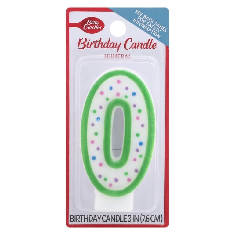 Birthday Candle Numeral 0, 1 ea