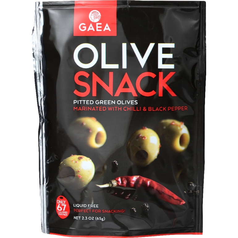 Olive Snack Pack Pitted Green Olives With Chili, 2.3 oz