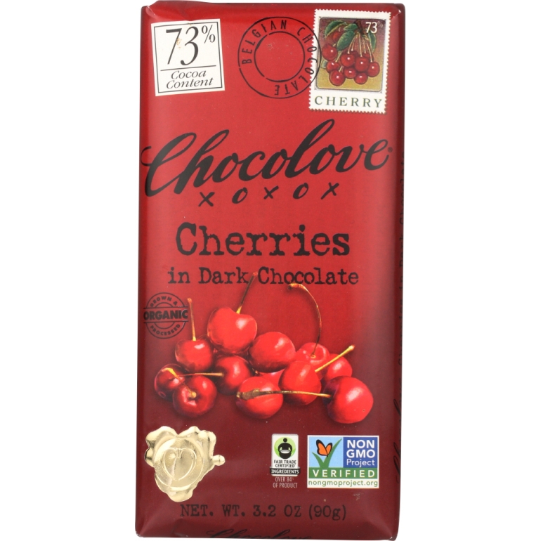 Cherries Dark Chocolate Bar, 3.2 oz