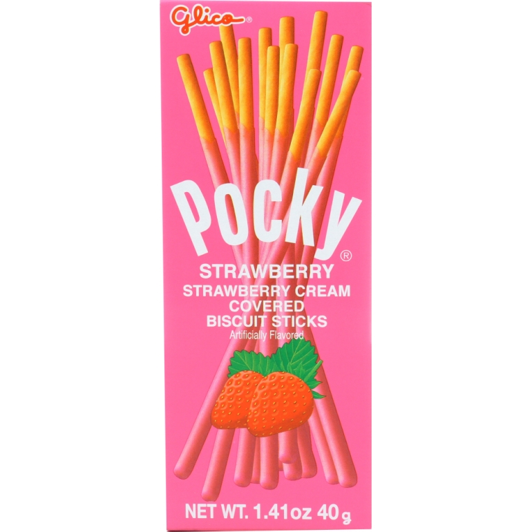 Pocky Strawberry Cream Biscuit Sticks, 1.41 oz