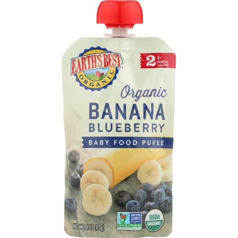 Banana Blueberry Baby Food Puree, 4 oz