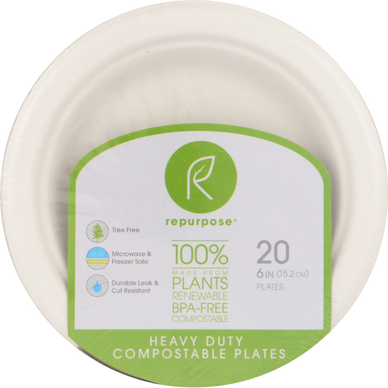 Compostable 6inch Plates, 20 pc