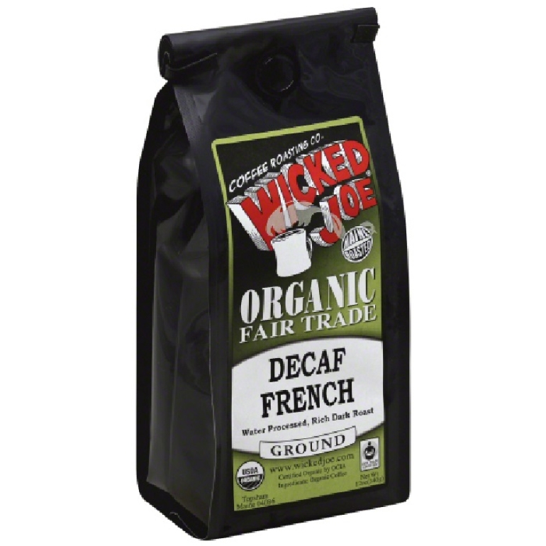 Coffee Organic Ground Dark Roast French Decaf, 12 oz