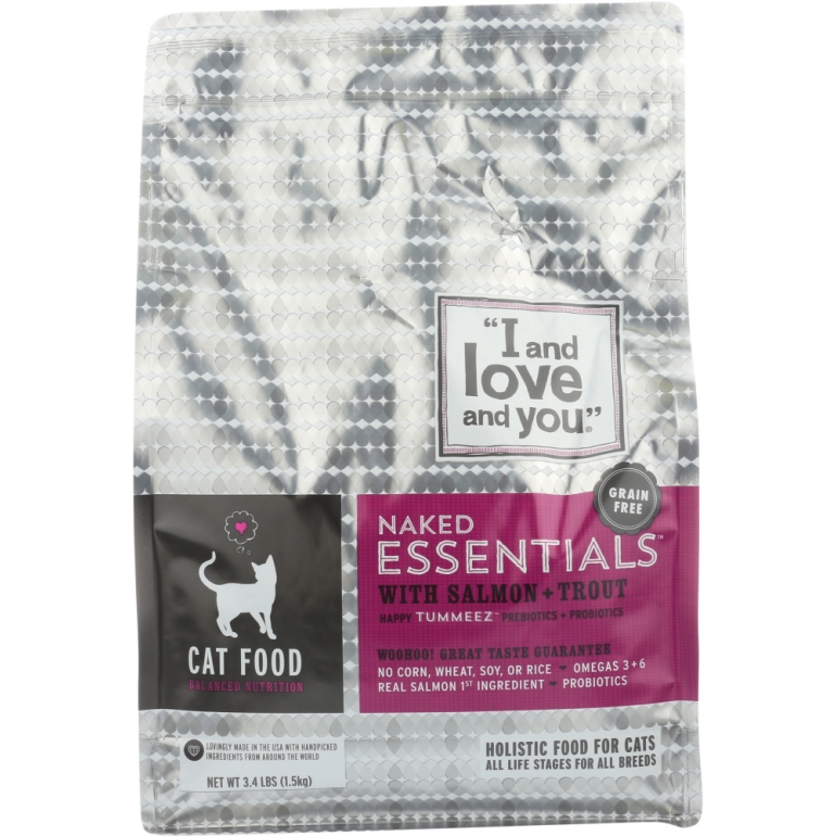 Naked Essentials Kibble Salmon & Trout Cat Food, 3.4 lb