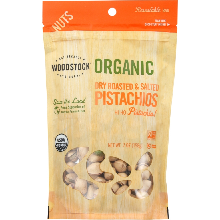 Pistachios Organic Dry Roasted and Salted, 7 oz