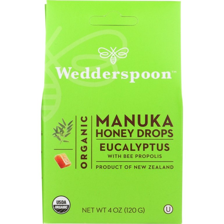 Organic Manuka Honey Drops Eucalyptus, 4 oz