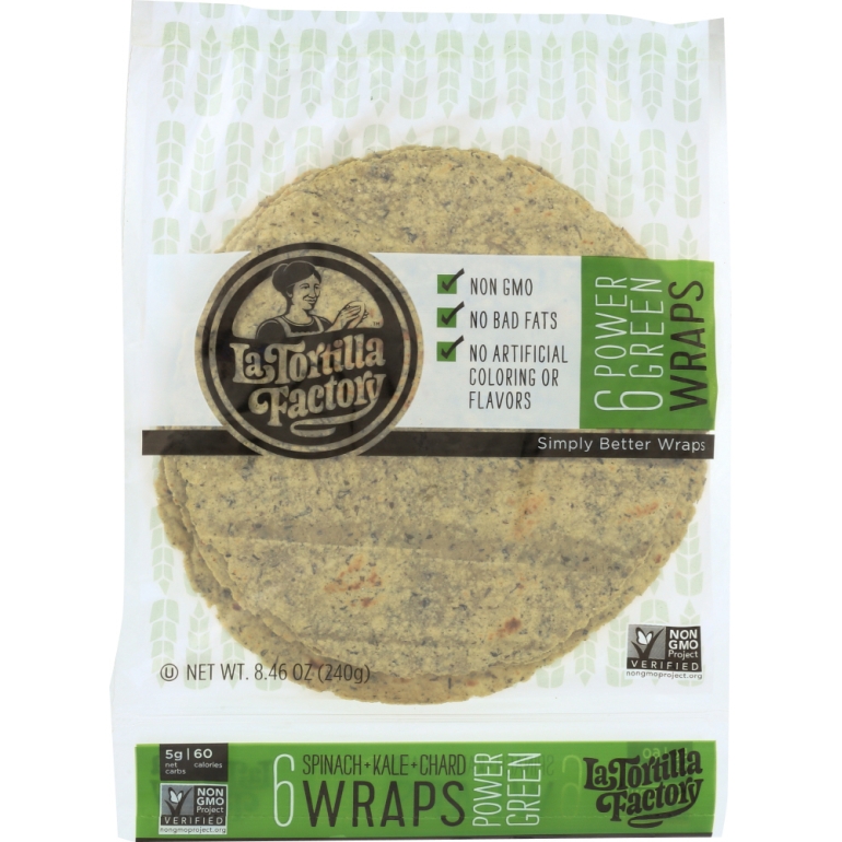 Power Green Tortilla Wraps, 8.46 oz