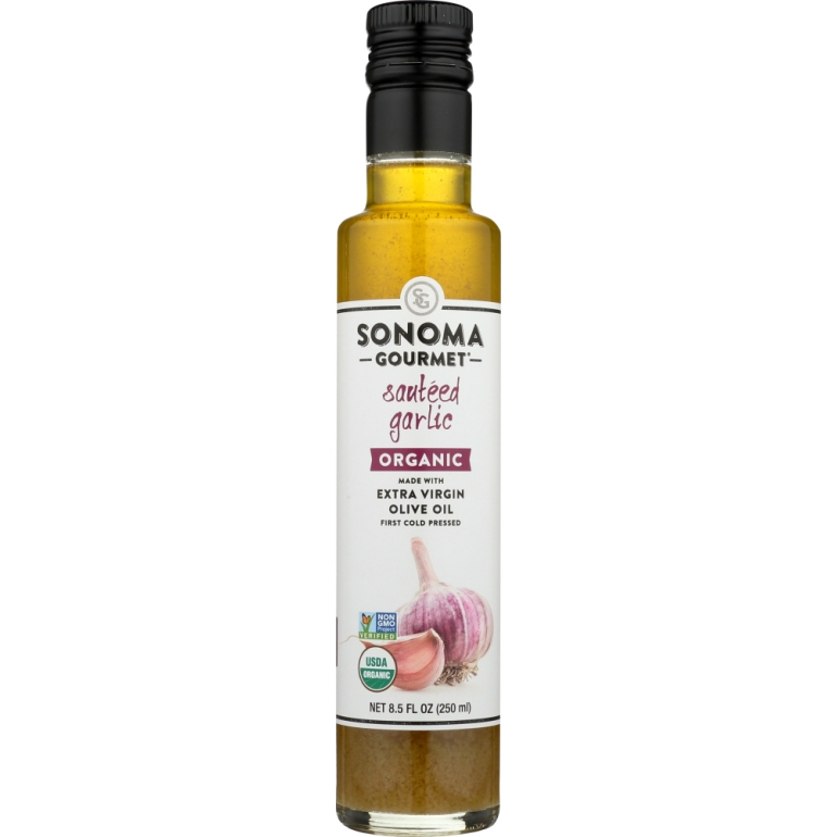 Oil Olive Extra Virgin Garlic Organic, 8.5 oz