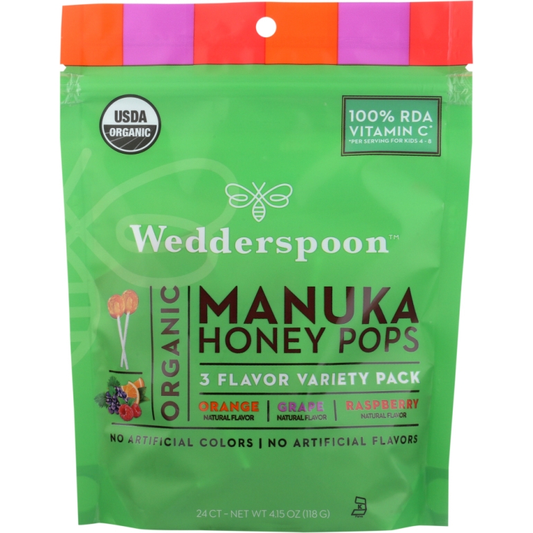 Organic Manuka Honey Pops For Kids Variety, 4 oz