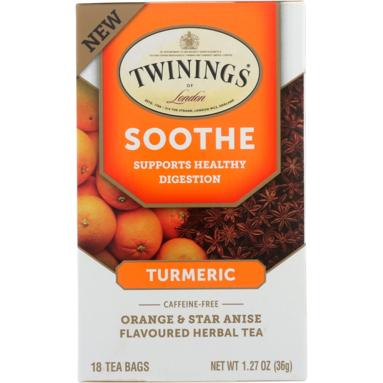 Soothe Orange & Star Anise Herbal Tea with Turmeric, 18 bg