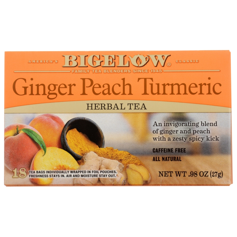 Ginger Peach Turmeric Herbal Tea, 0.98 oz