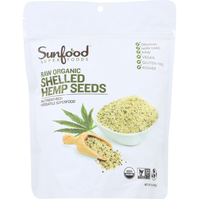 Organic Shelled Hemp Seeds, 1 lb