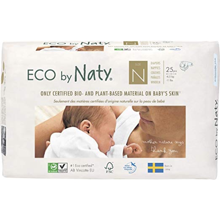 NATY-ECO BY  Diaper Size Newborn, 25 ct