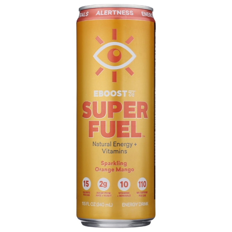 Super Fuel Natural Energy Plus Vitamins Orange Mango, 12 oz