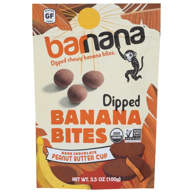 DIpped Banana Bites Dark Chocolate Peanut Butter Cup , 3.5 oz