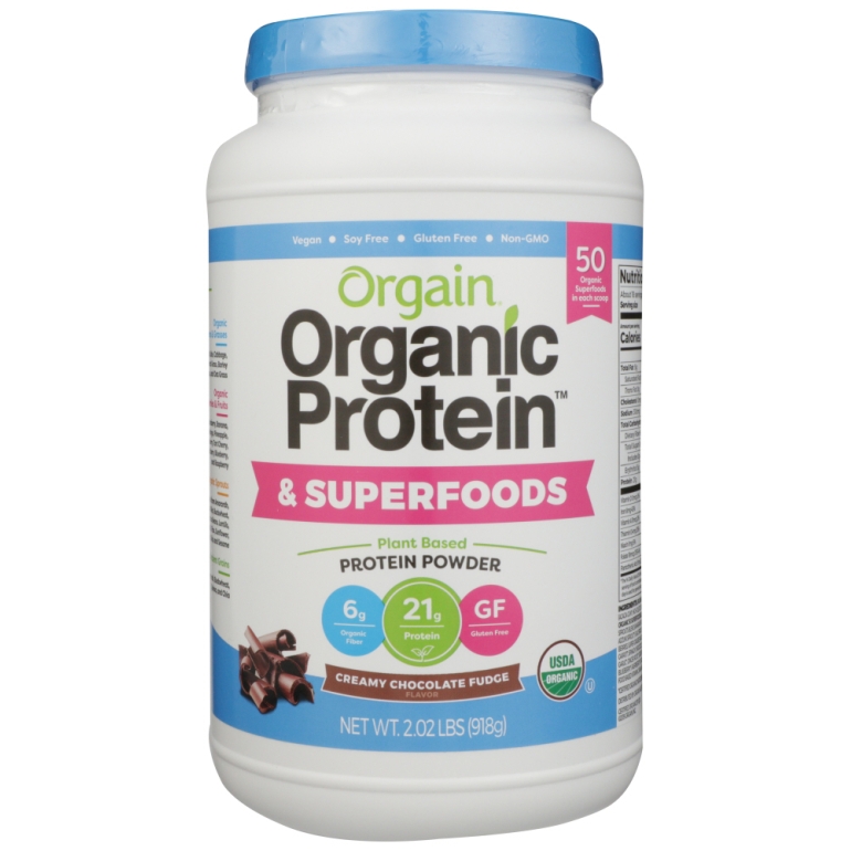 Organic Protein & Superfoods Creamy Chocolate Fudge Powder, 2.02 lb