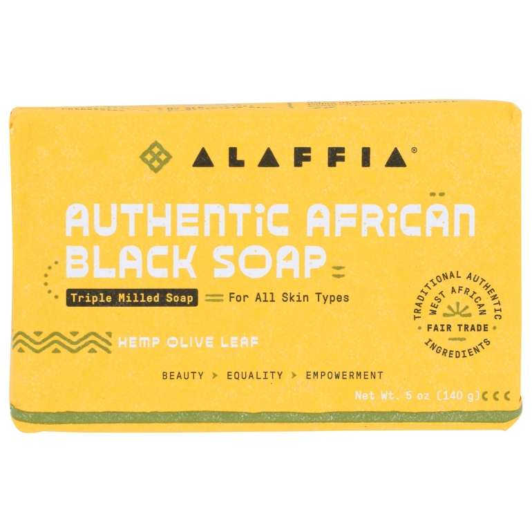 African Black Soap Hemp Olive Leaf Soap Bar, 5 oz