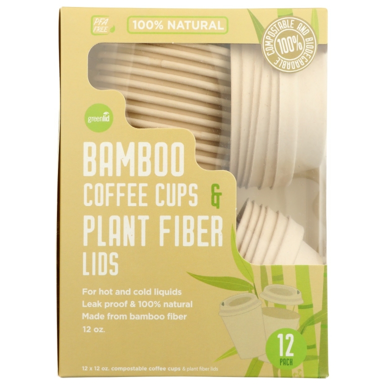 Compostable Bamboo Fiber Cups, 12 pk