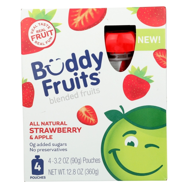 Strawberry And Apple 4 Pouches Blended Fruits, 12.8 oz