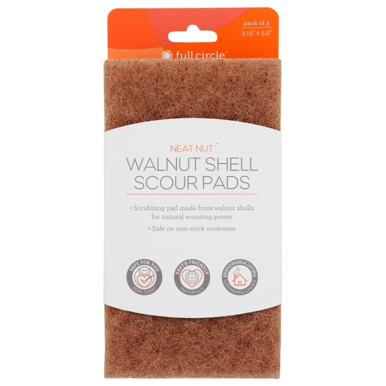 Walnut Scour Pads, 3 pc