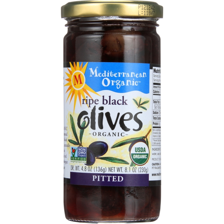 Ripe Black Olives Pitted Organic, 9 oz