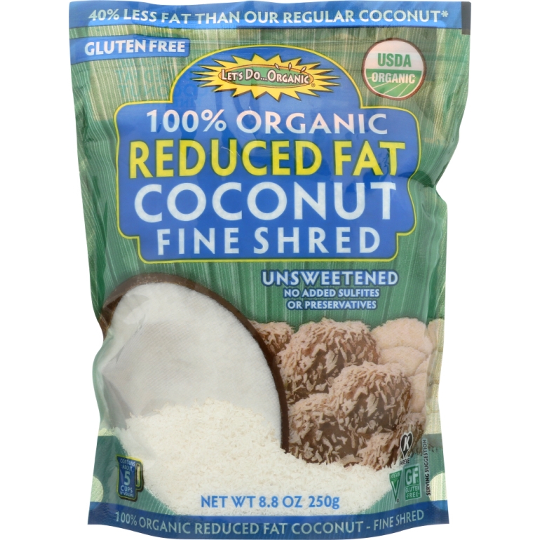 100% Organic Reduced Fat Shredded Coconut, 8.8 oz