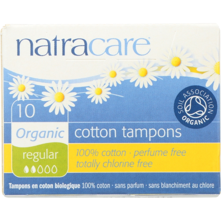Regular Non-Applicator Organic Cotton Tampons, 10 pc