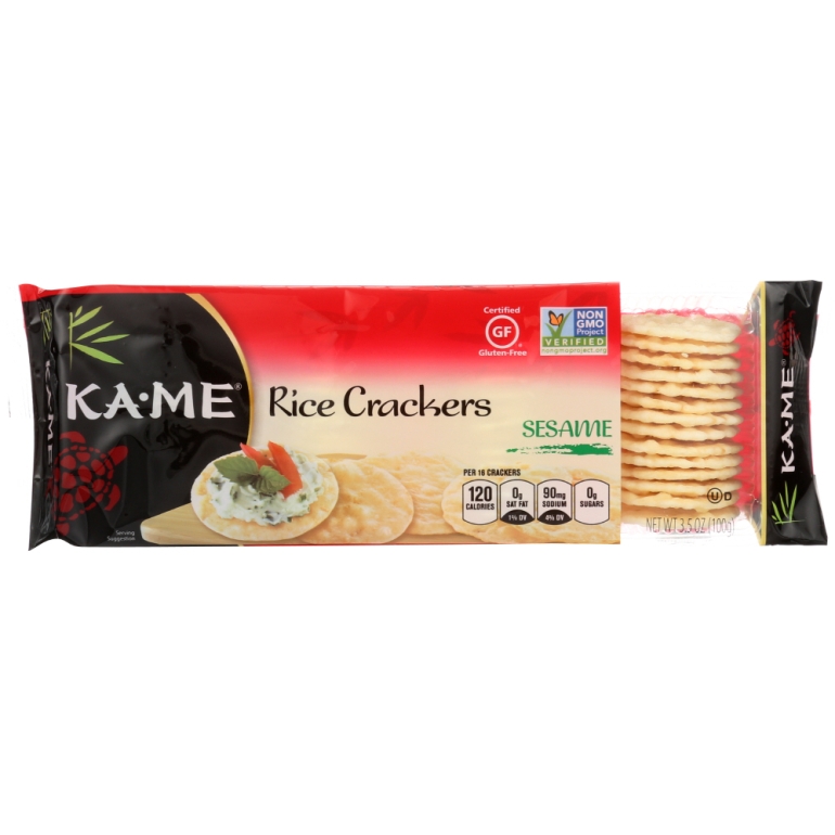 Rice Cracker Sesame Gluten Free, 3.5 oz