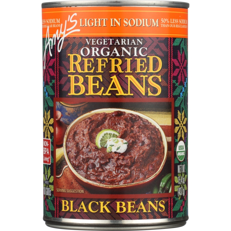 Organic Vegetarian Light in Sodium Refried Black Beans, 15.4 oz