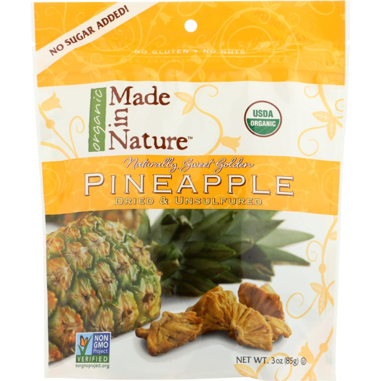 Organic Dried Pineapple, 3 oz