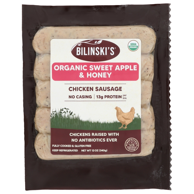 Organic Apples and Honey Chicken Sausage, 12 oz