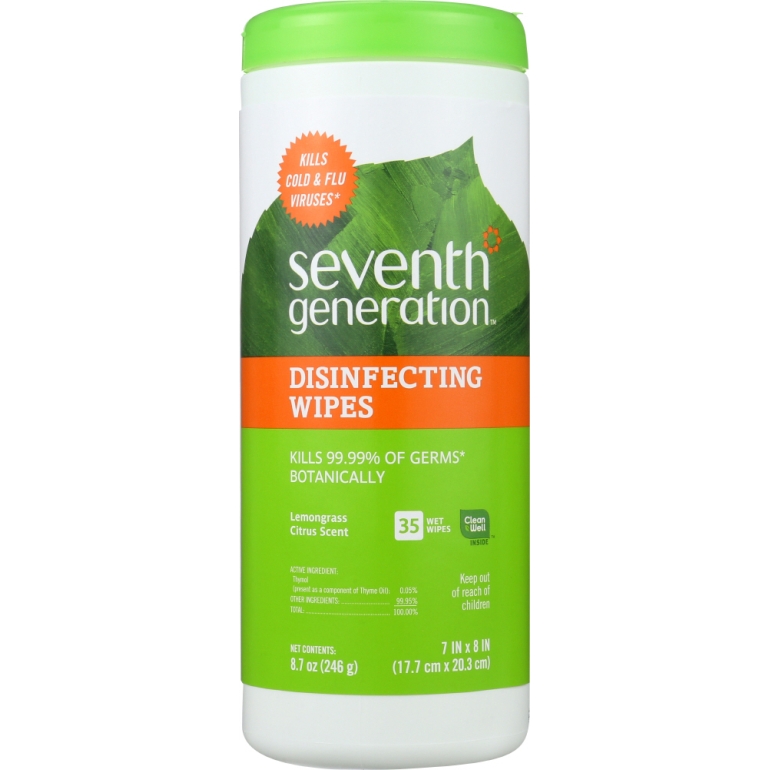 Disinfecting Wipes Lemongrass and Citrus, 35 Pc