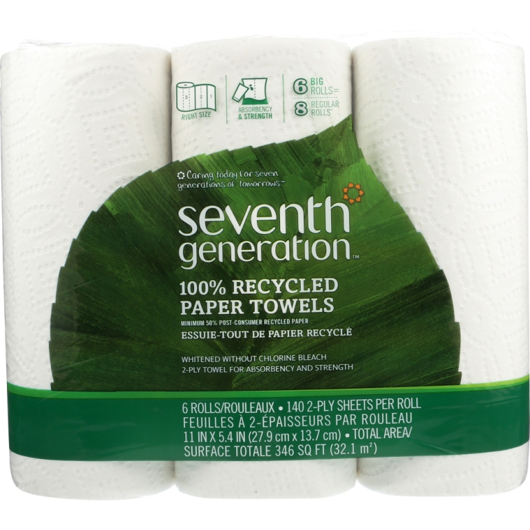 Paper Towel White Pack of 6, 1 ea