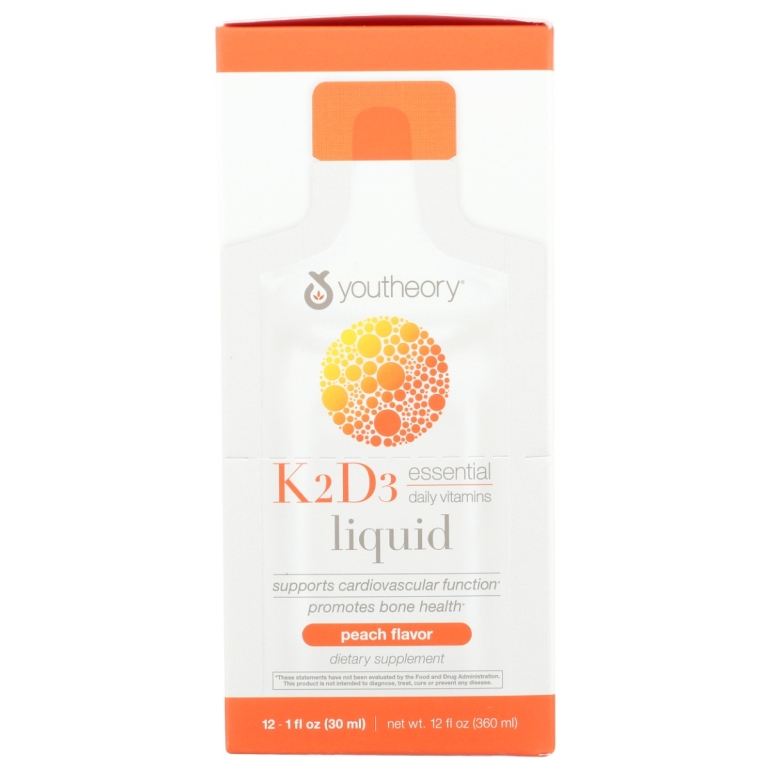 K2D3 Liquid Peach Flavor, 12 fo