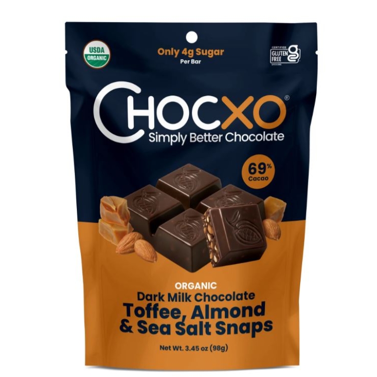 Dark Milk Chocolate Toffee Almond and Sea Salt Snaps, 3.45 oz