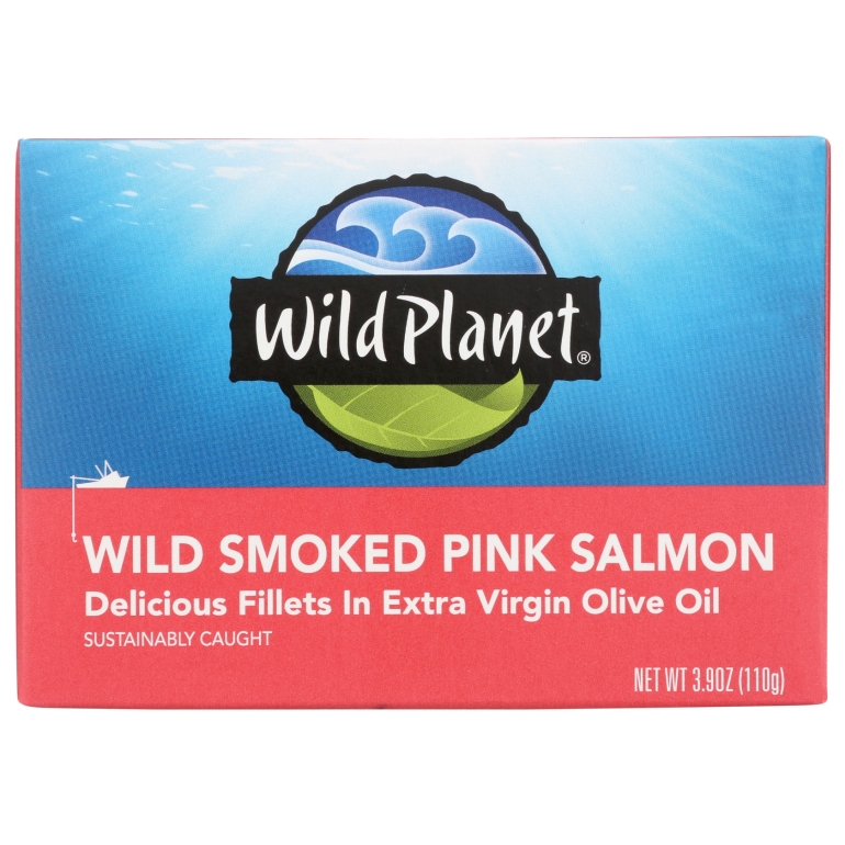 Wild Smoked Pink Salmon Fillets In Extra Virgin Olive Oil, 3.9 oz